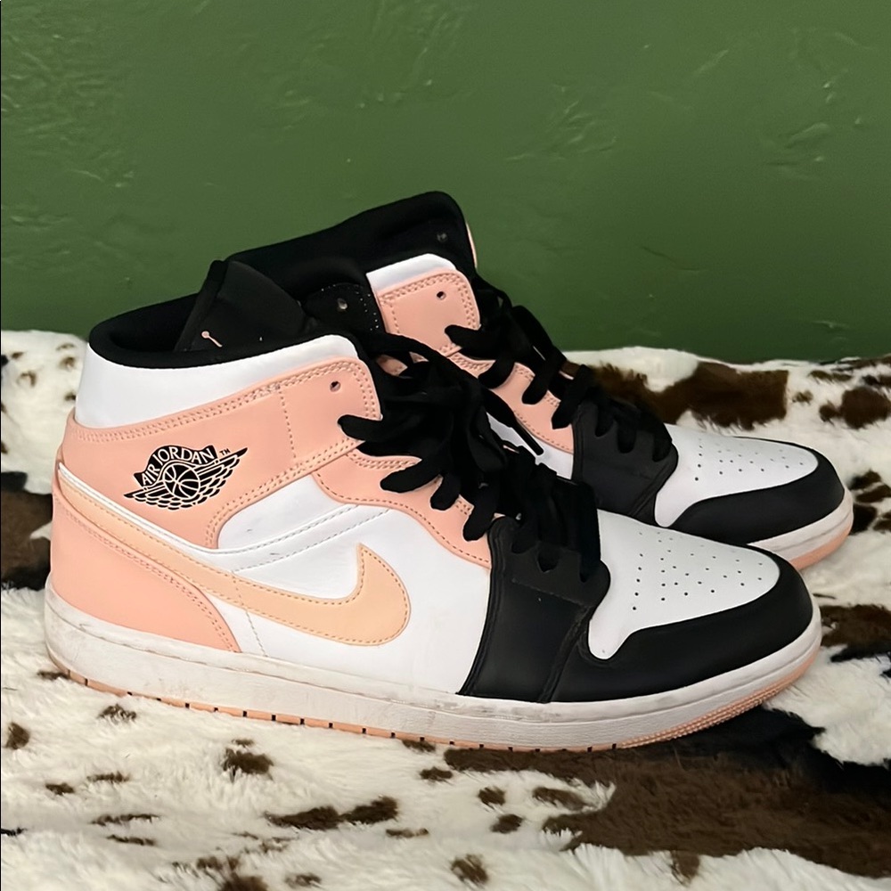 Jordan Pink and Black High-Top Sneakers
